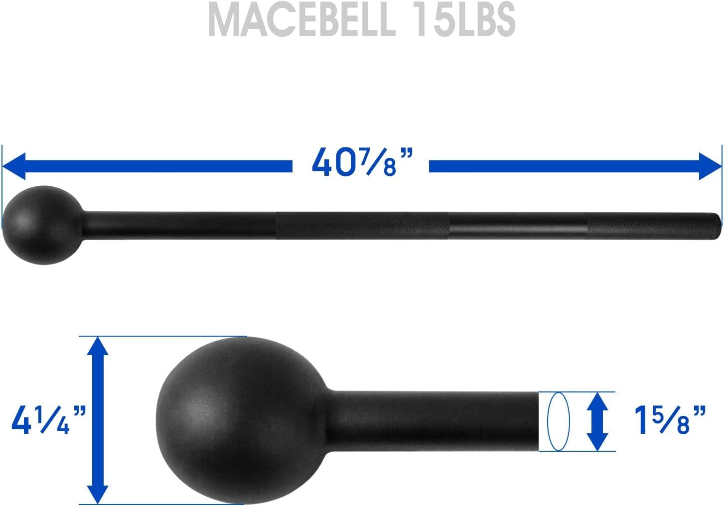 Versatile Steel Mace Bell for Ultimate Strength Training - Enhance Your Full Body Workouts with 15lbs of Durable Power
