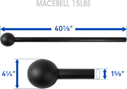 Versatile Steel Mace Bell for Ultimate Strength Training - Enhance Your Full Body Workouts with 15lbs of Durable Power
