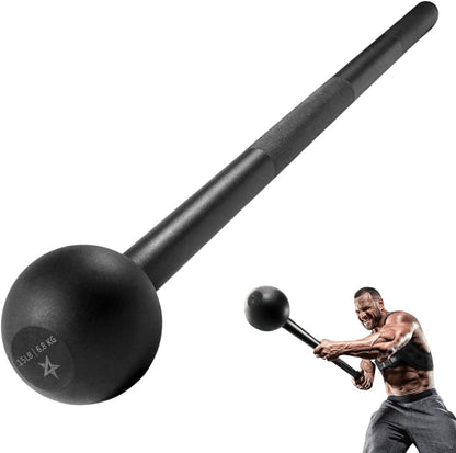 Versatile Steel Mace Bell for Ultimate Strength Training - Enhance Your Full Body Workouts with 15lbs of Durable Power