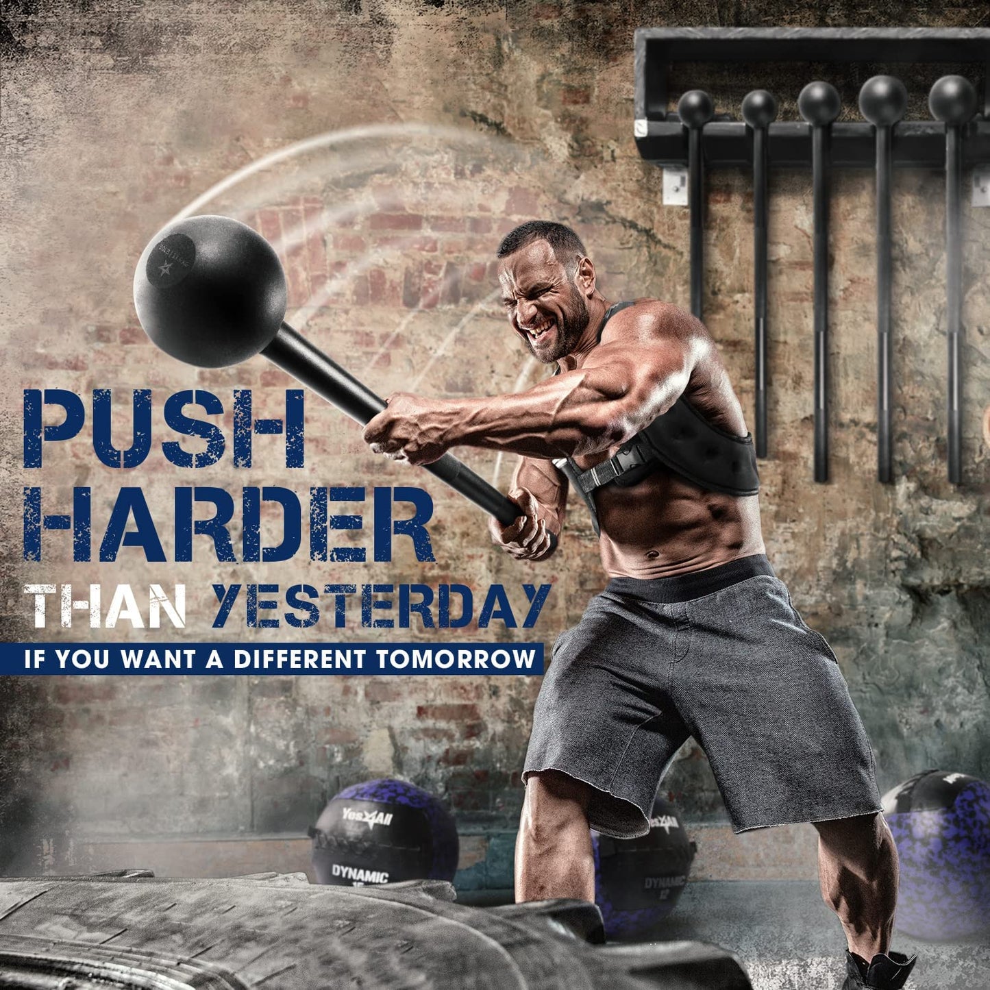 Versatile Steel Mace Bell for Ultimate Strength Training - Enhance Your Full Body Workouts with 15lbs of Durable Power