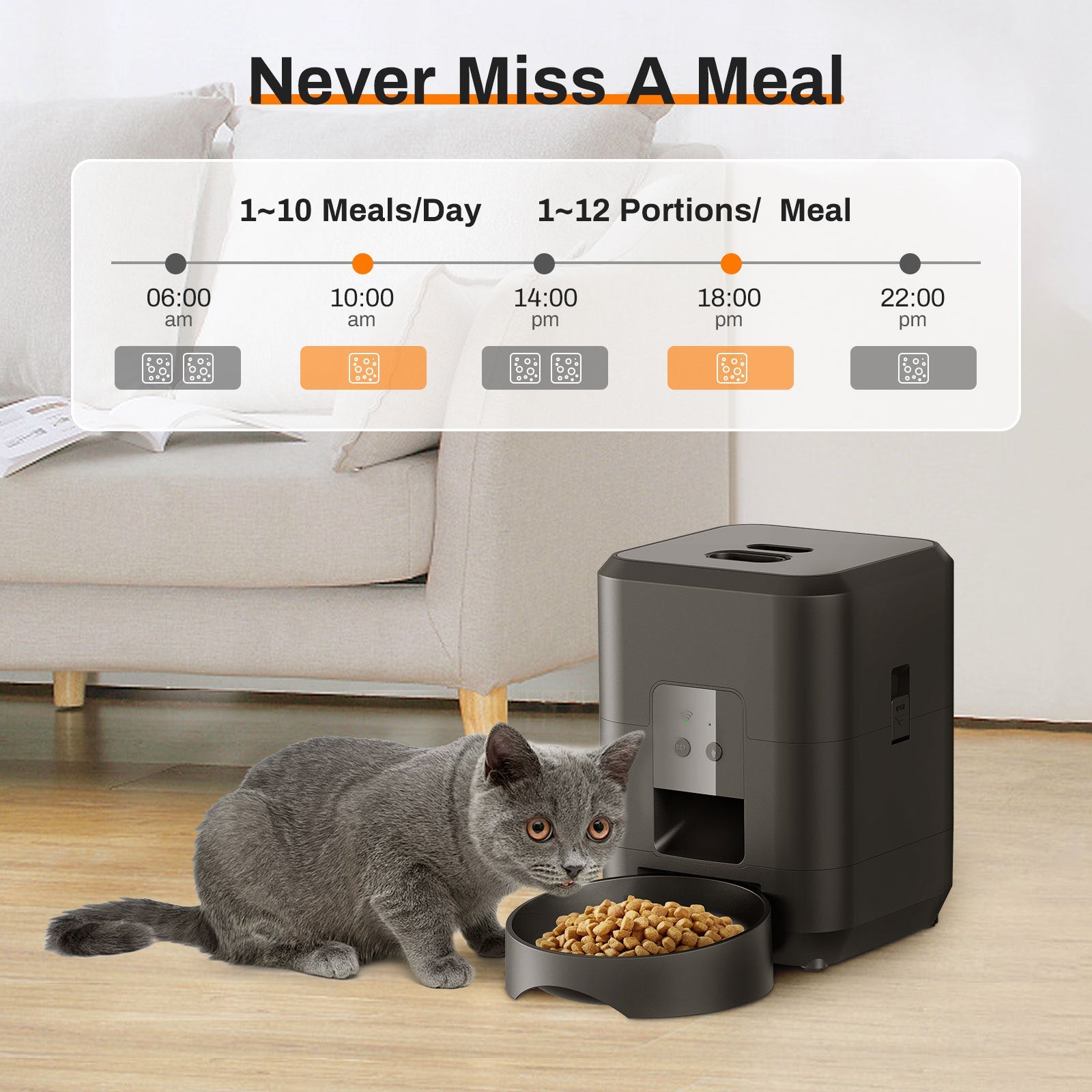 Revolutionize Your Pet's Feeding Routine with the HEYBO Smart Pet Feeder - Automatic 2L Capacity for Cats & Small Dogs